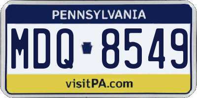 PA license plate MDQ8549