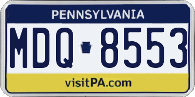 PA license plate MDQ8553