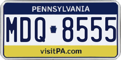 PA license plate MDQ8555