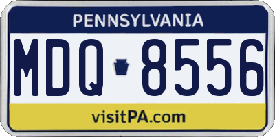 PA license plate MDQ8556