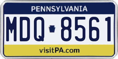 PA license plate MDQ8561