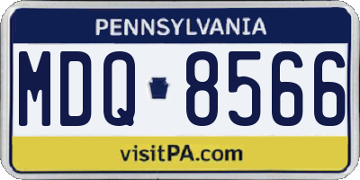 PA license plate MDQ8566