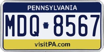 PA license plate MDQ8567