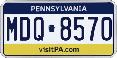 PA license plate MDQ8570