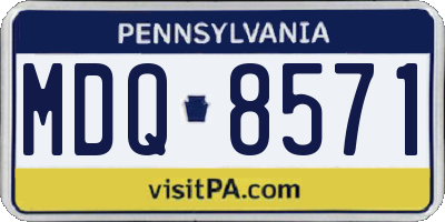 PA license plate MDQ8571