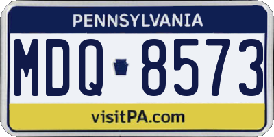 PA license plate MDQ8573