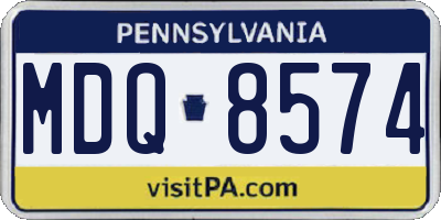 PA license plate MDQ8574