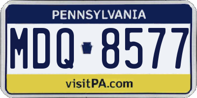 PA license plate MDQ8577