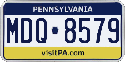 PA license plate MDQ8579