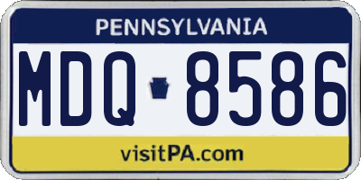 PA license plate MDQ8586