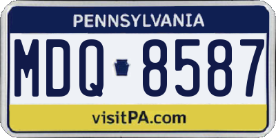 PA license plate MDQ8587
