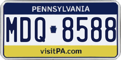 PA license plate MDQ8588