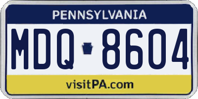 PA license plate MDQ8604