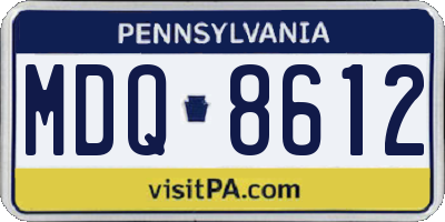 PA license plate MDQ8612