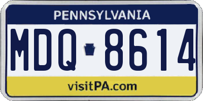 PA license plate MDQ8614