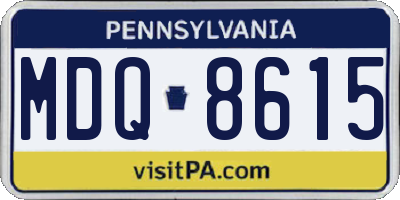 PA license plate MDQ8615