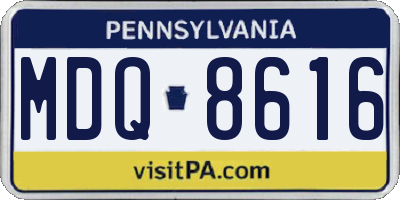 PA license plate MDQ8616