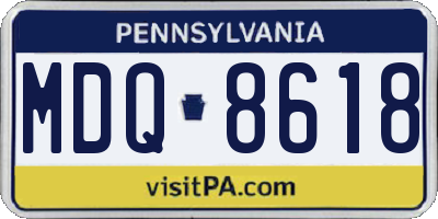 PA license plate MDQ8618