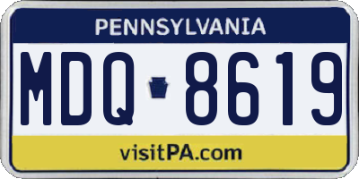 PA license plate MDQ8619