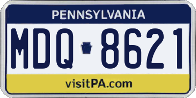 PA license plate MDQ8621