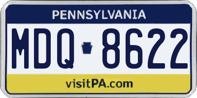 PA license plate MDQ8622