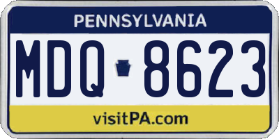PA license plate MDQ8623