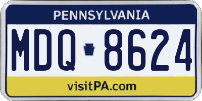 PA license plate MDQ8624