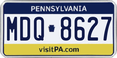 PA license plate MDQ8627
