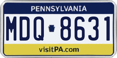 PA license plate MDQ8631