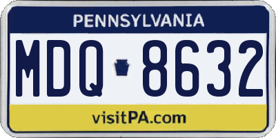 PA license plate MDQ8632