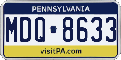 PA license plate MDQ8633