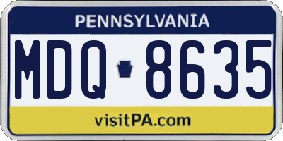 PA license plate MDQ8635