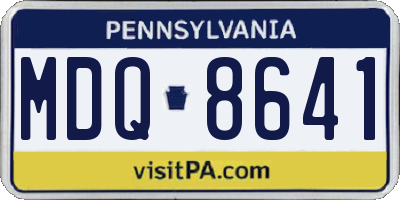 PA license plate MDQ8641