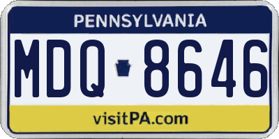 PA license plate MDQ8646