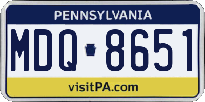 PA license plate MDQ8651