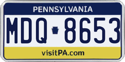 PA license plate MDQ8653