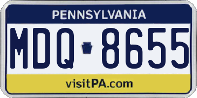 PA license plate MDQ8655