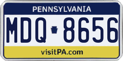 PA license plate MDQ8656