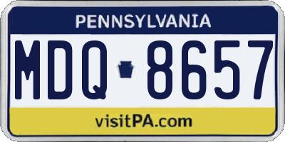 PA license plate MDQ8657