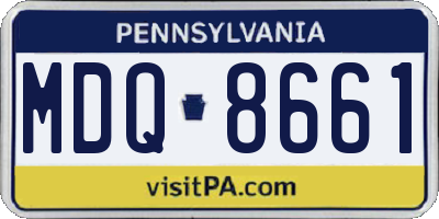 PA license plate MDQ8661