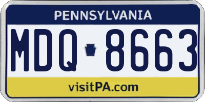 PA license plate MDQ8663