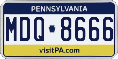 PA license plate MDQ8666