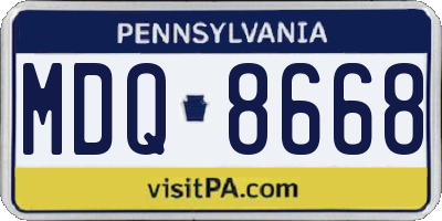 PA license plate MDQ8668