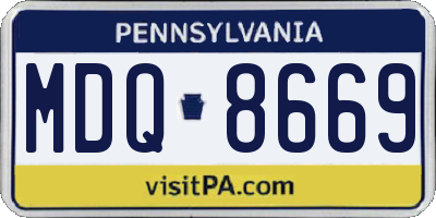 PA license plate MDQ8669