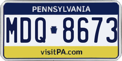 PA license plate MDQ8673