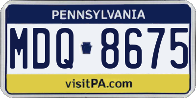 PA license plate MDQ8675