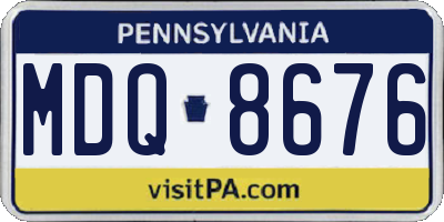 PA license plate MDQ8676
