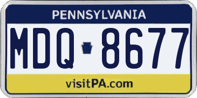 PA license plate MDQ8677
