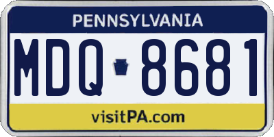 PA license plate MDQ8681