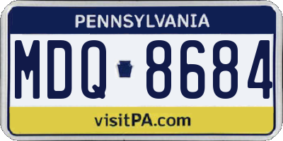 PA license plate MDQ8684